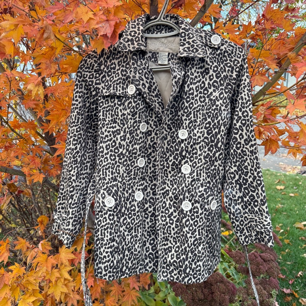 Joujou Leopard Print Trench Coat (Girls Size 10/12 Medium)